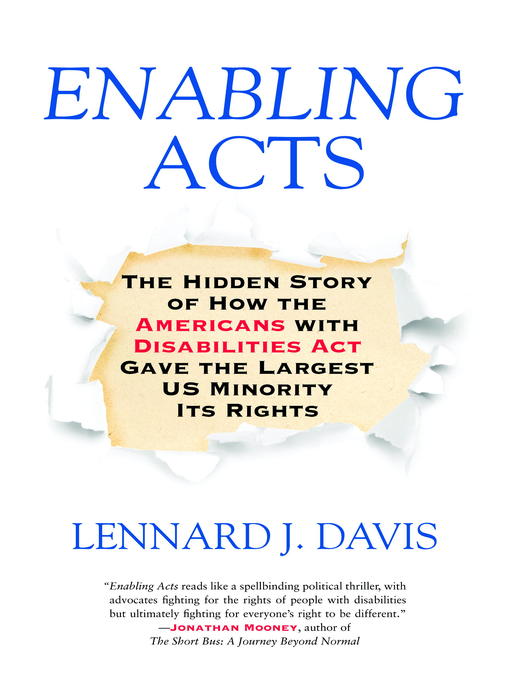 Book cover, "Enabling Acts," by Lennard J. Davis